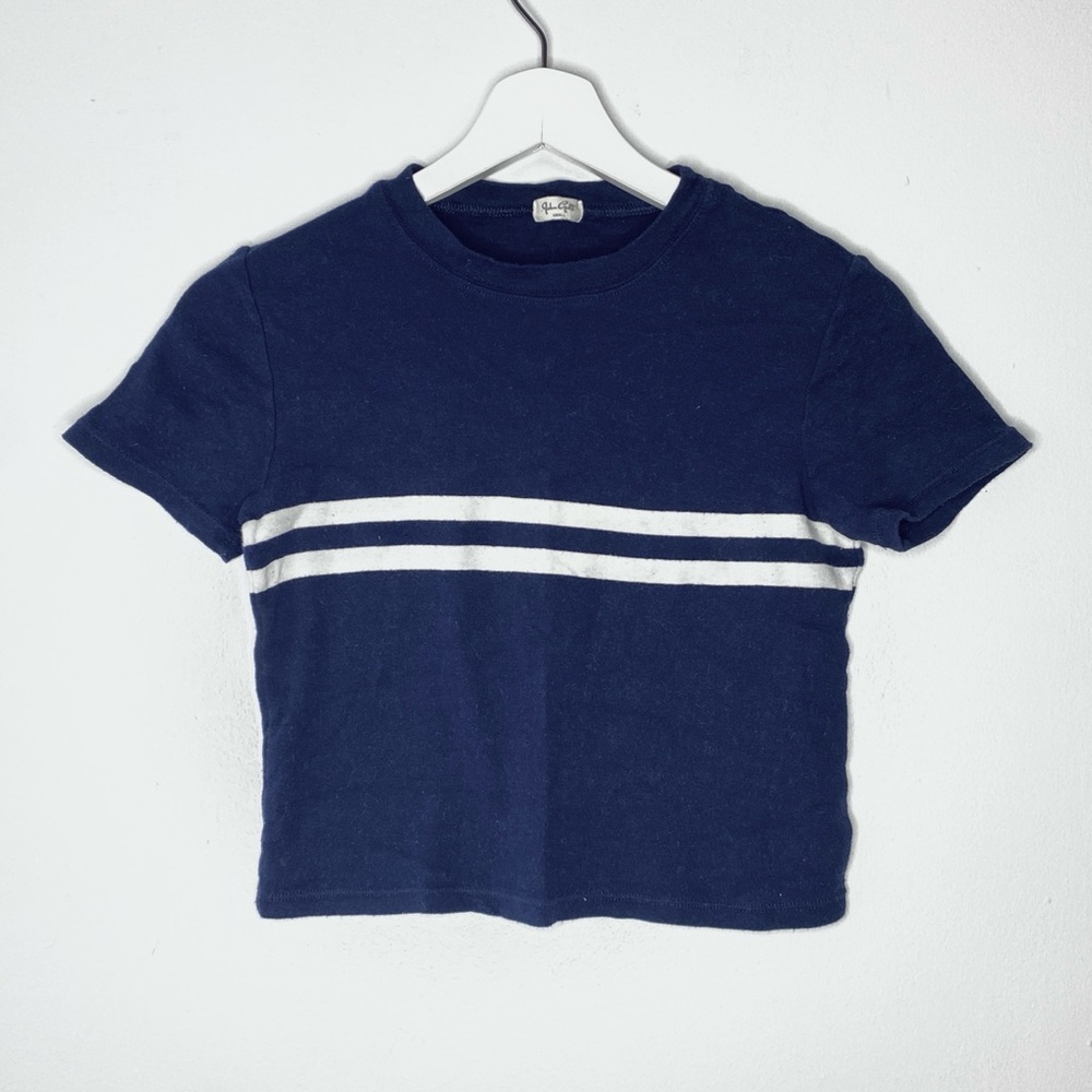 Brandy Melville John Galt Cropped Stripe Tee